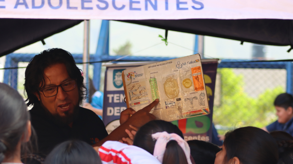 parte de la feria de SSyR en Sacaba