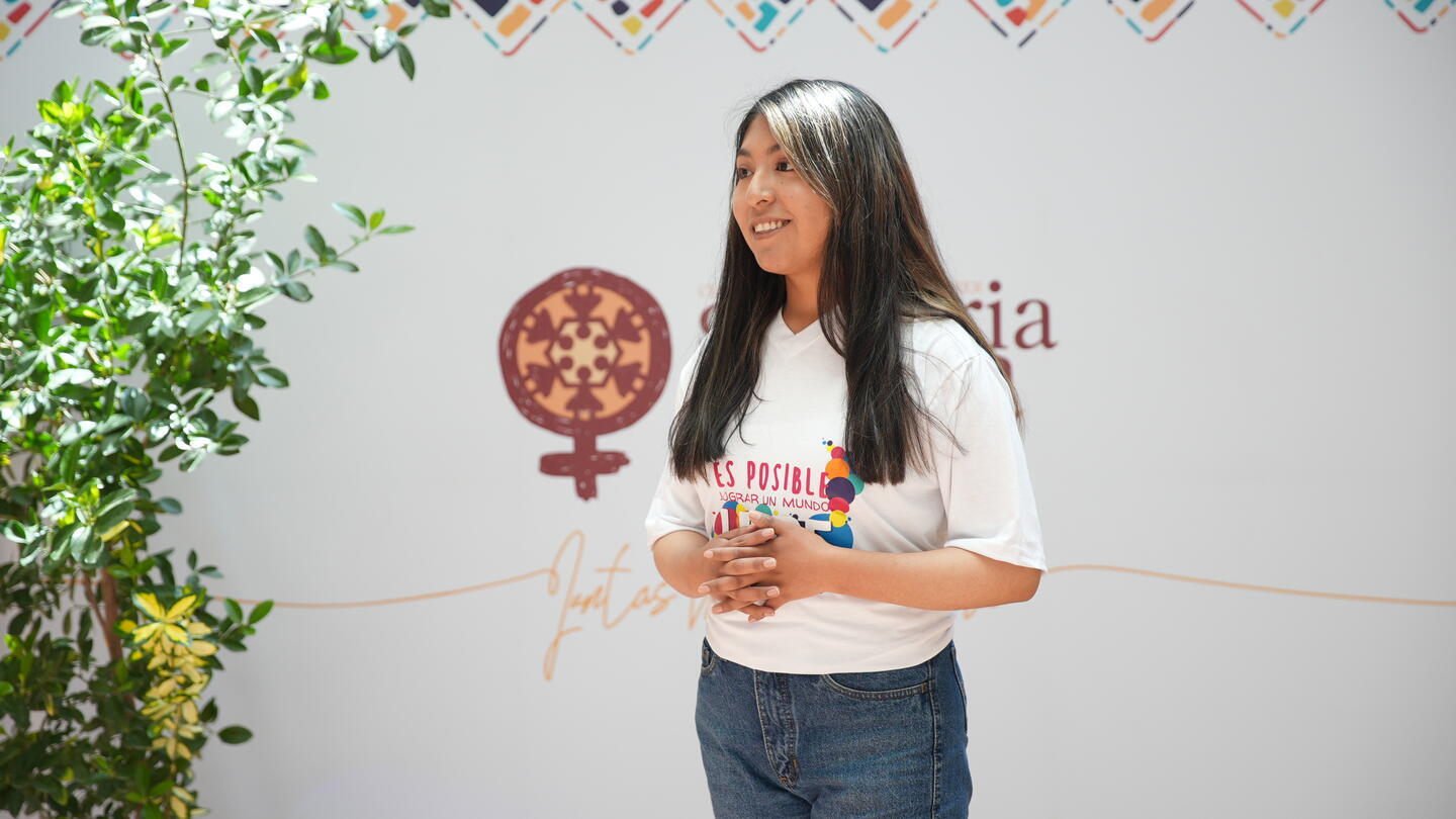 Paola Condori Mamani es brigadista contra la violencia formada en el Centro de Promoción de la Mujer "Gregoria Apaza"