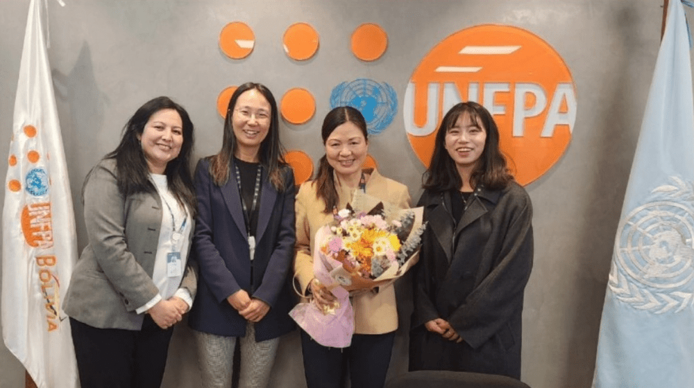 Eunju Cha, Directora de KOICA en Bolivia expresó su agradecimiento por el liderazgo de Rinko Kinoshita, Representante del UNFPA,