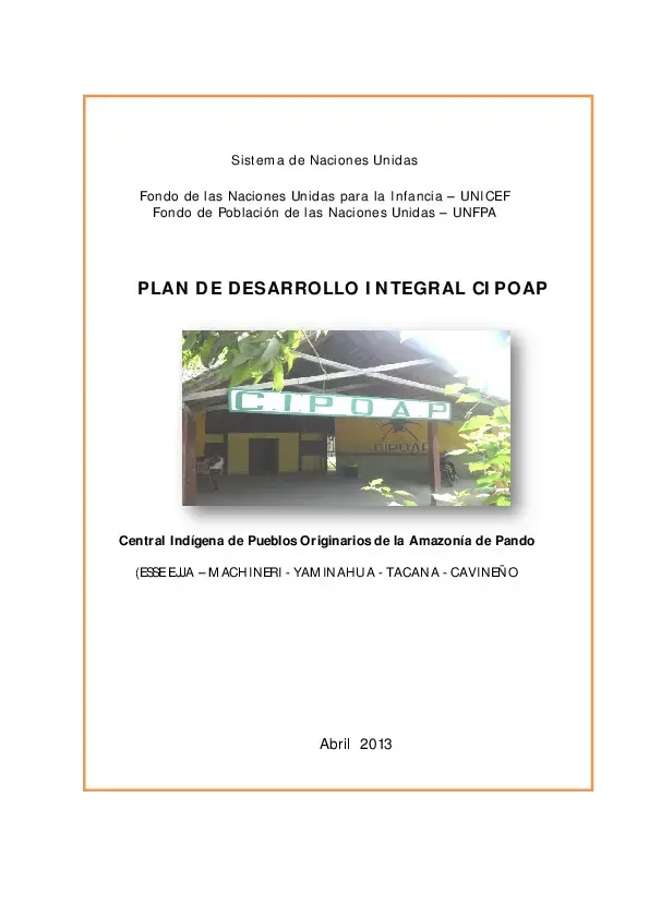 Plan de Desarrollo Integral CIPOAP