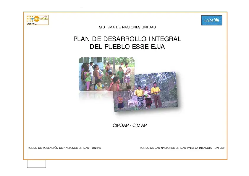 Plan de Desarrollo Integral del Pueblo Esse Ejja